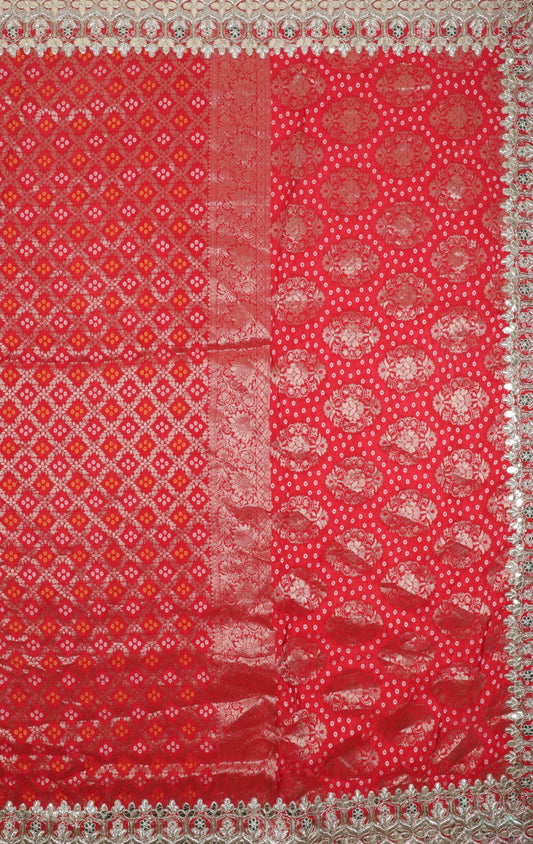Red Banarasi Silk Saree with Intricate Zari Work