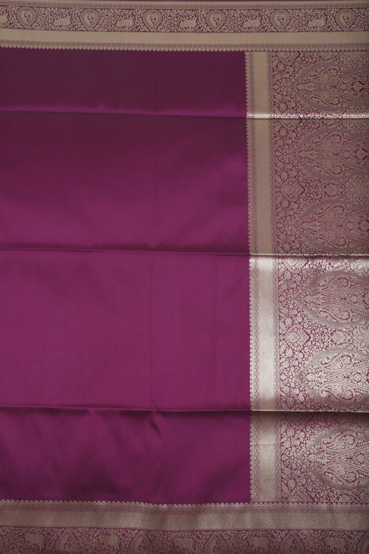 Majestic Purple Banarasi Silk Saree with Intricate Zari Work