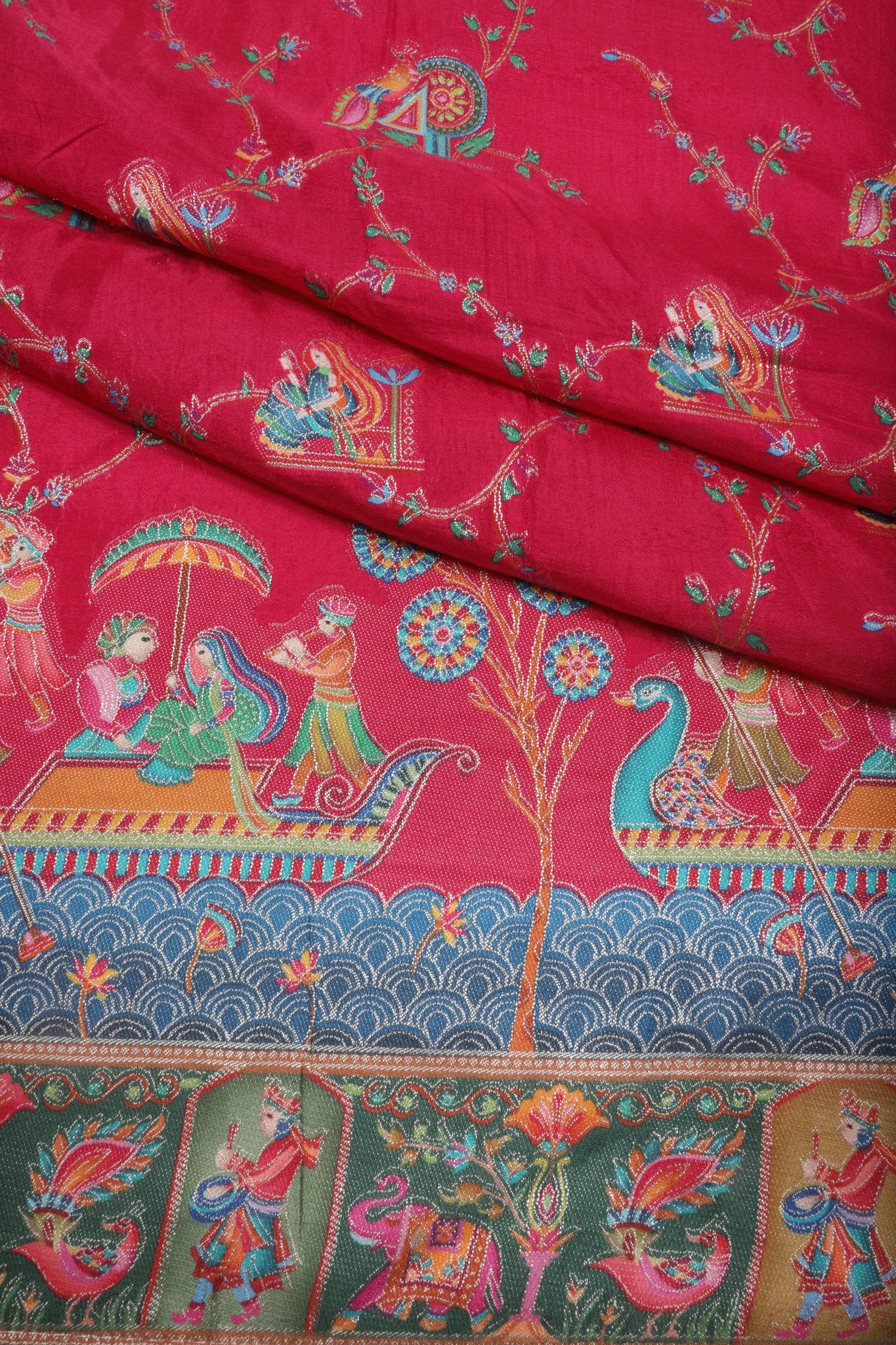 Vibrant Multicolor silk Saree with Traditional Motifs