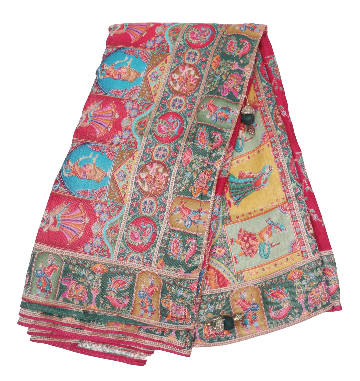 Vibrant Multicolor silk Saree with Traditional Motifs