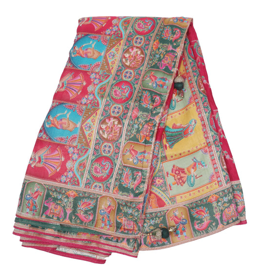 Vibrant Multicolor silk Saree with Traditional Motifs
