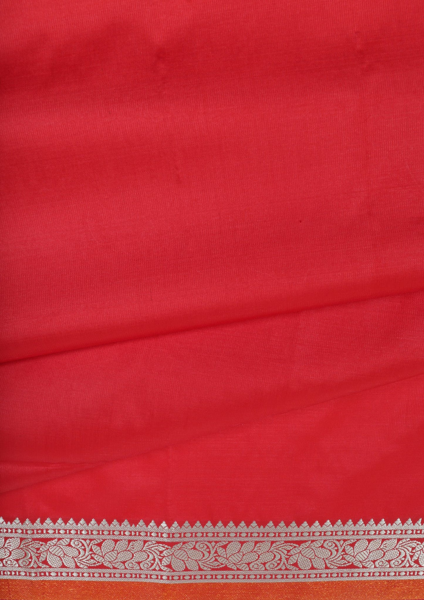 Elegant Weaves Red Silk Saree with Golden Zari Border