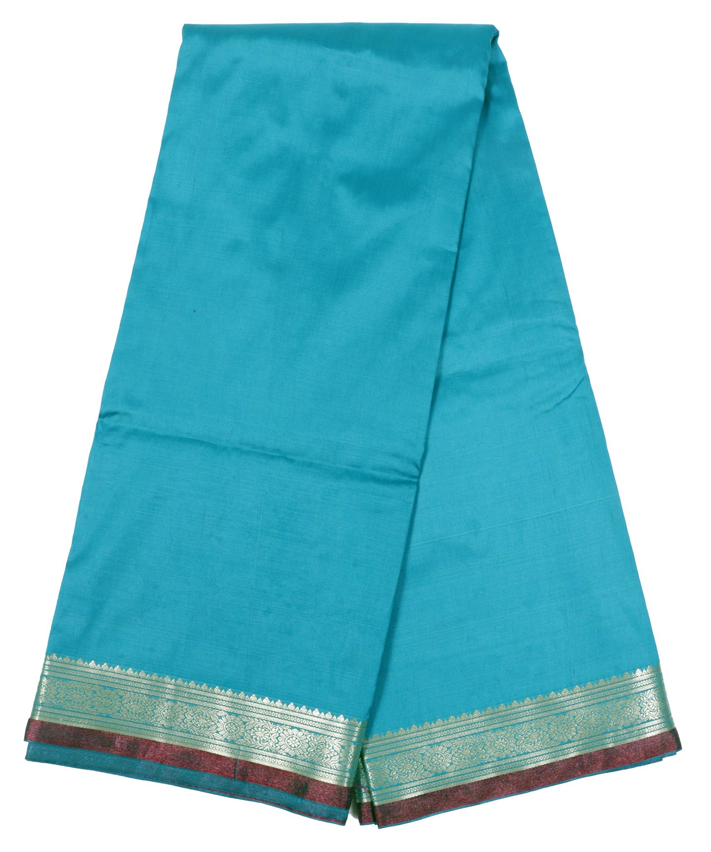 Elegant Weaves Turquoise and Pink Silk Saree with Zari Border