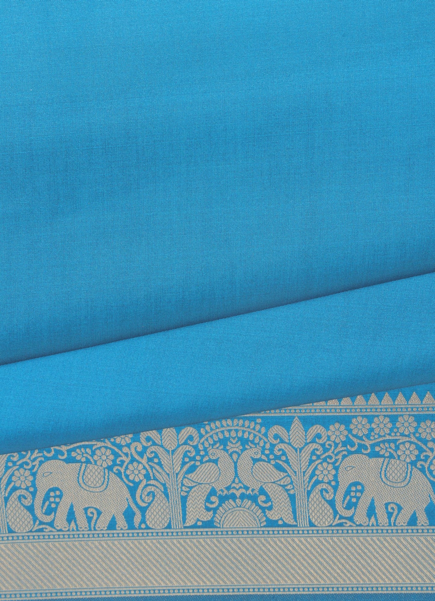Sky Blue Banarasi Silk Saree with Silver Zari Work