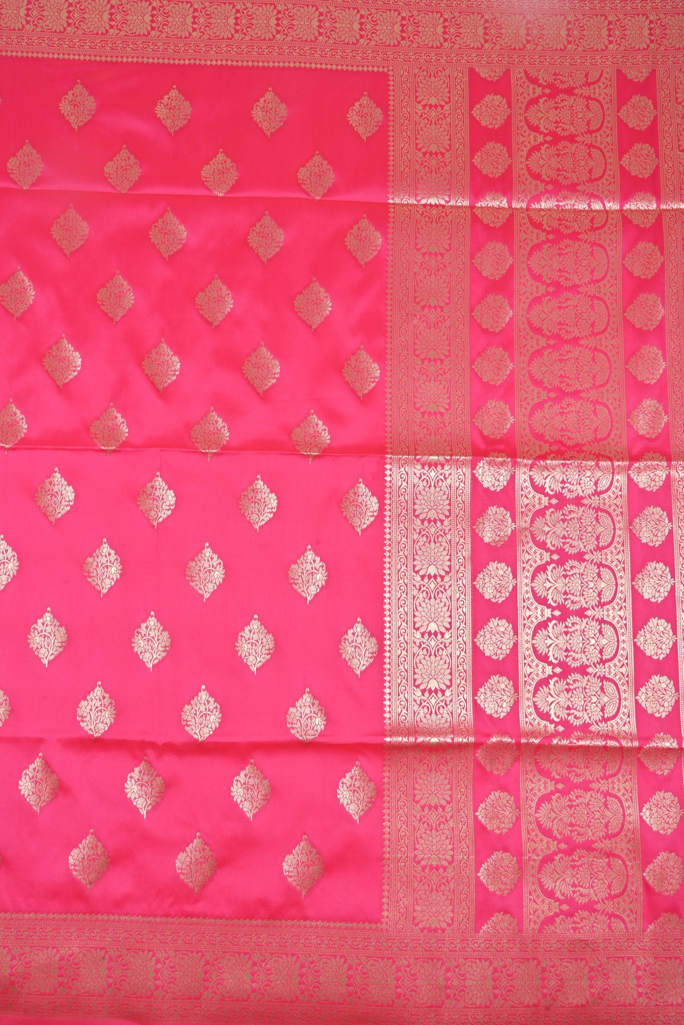 Pink Banarasi Silk Saree with Gold Zari Work