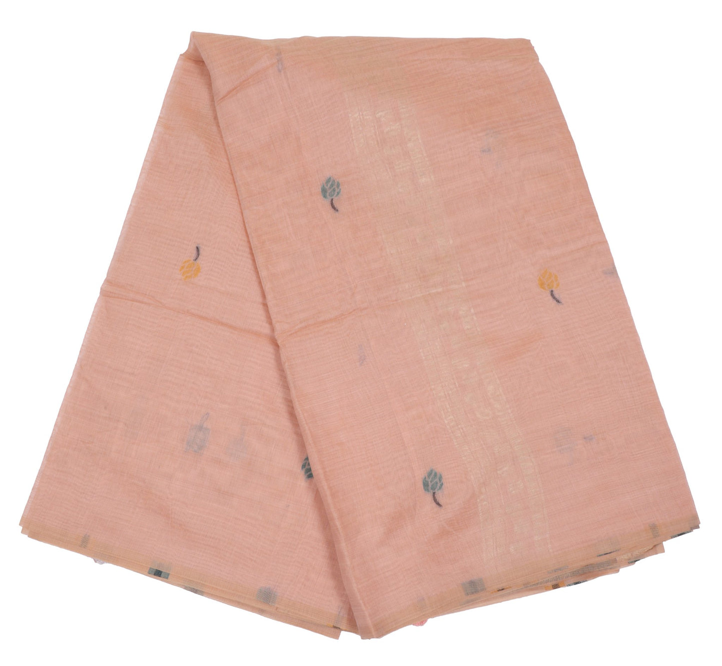 Pastel Pink Handwoven Cotton Saree with Artistic Motifs