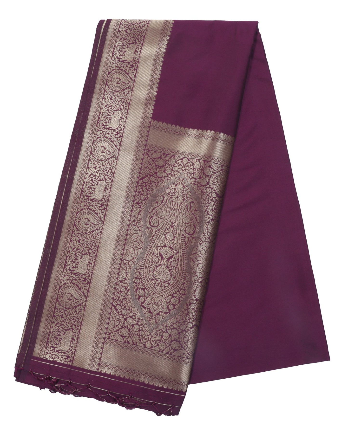 Majestic Purple Banarasi Silk Saree with Intricate Zari Work