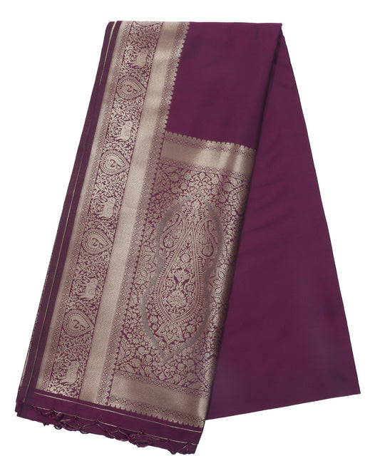 Majestic Purple Banarasi Silk Saree with Intricate Zari Work