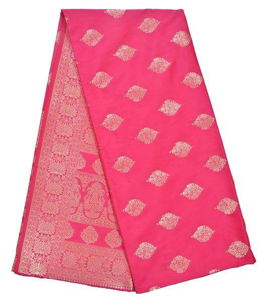 Pink Banarasi Silk Saree with Gold Zari Work
