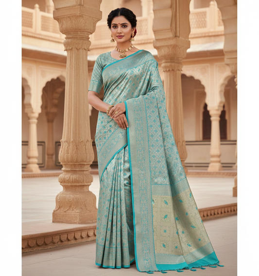 Exquisite Banarasi Silk Saree with Intricate Zari Work