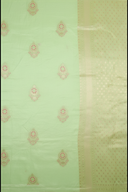 Elegant Weaves Light Green Silk Saree with Intricate Zari Work