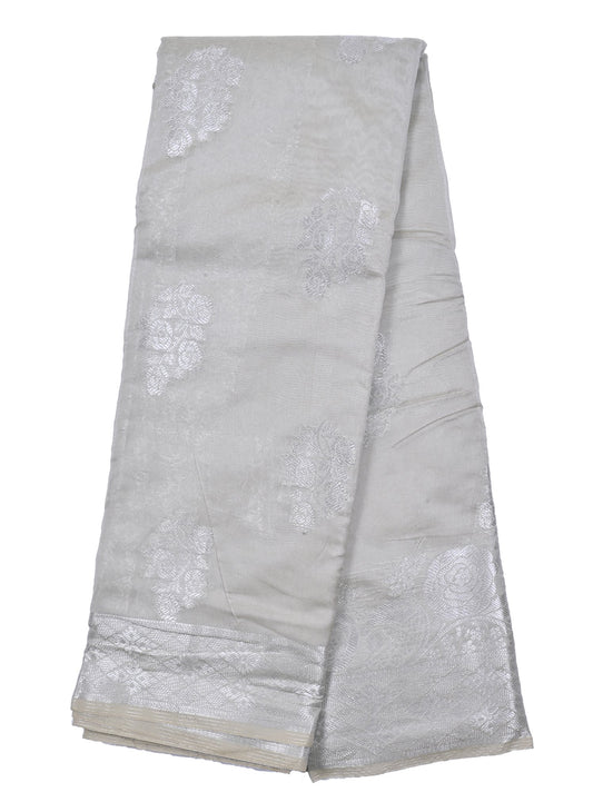 Silver Zari Work Banarasi Silk Saree