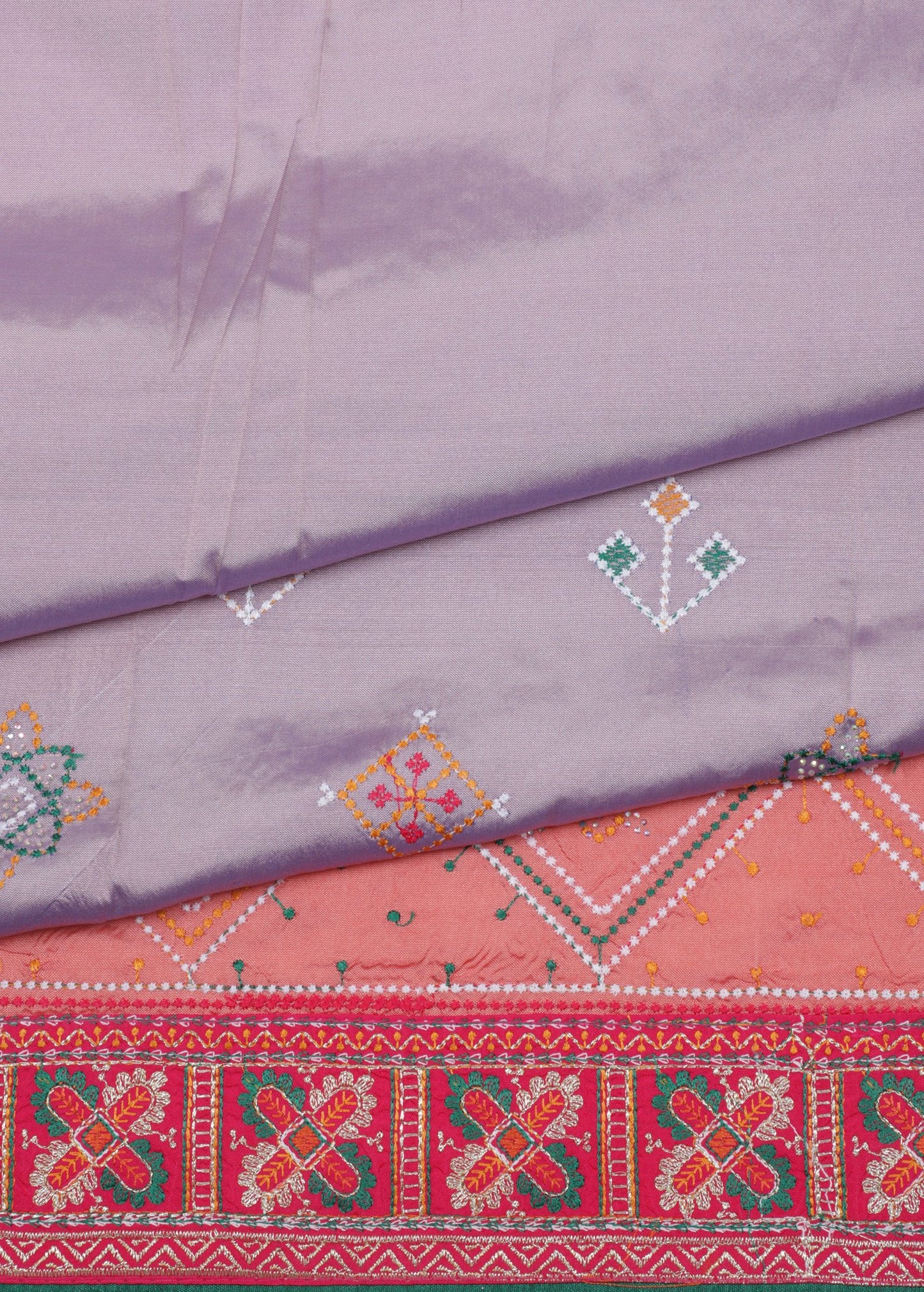 Lavender Silk Saree with Intricate Embroidery