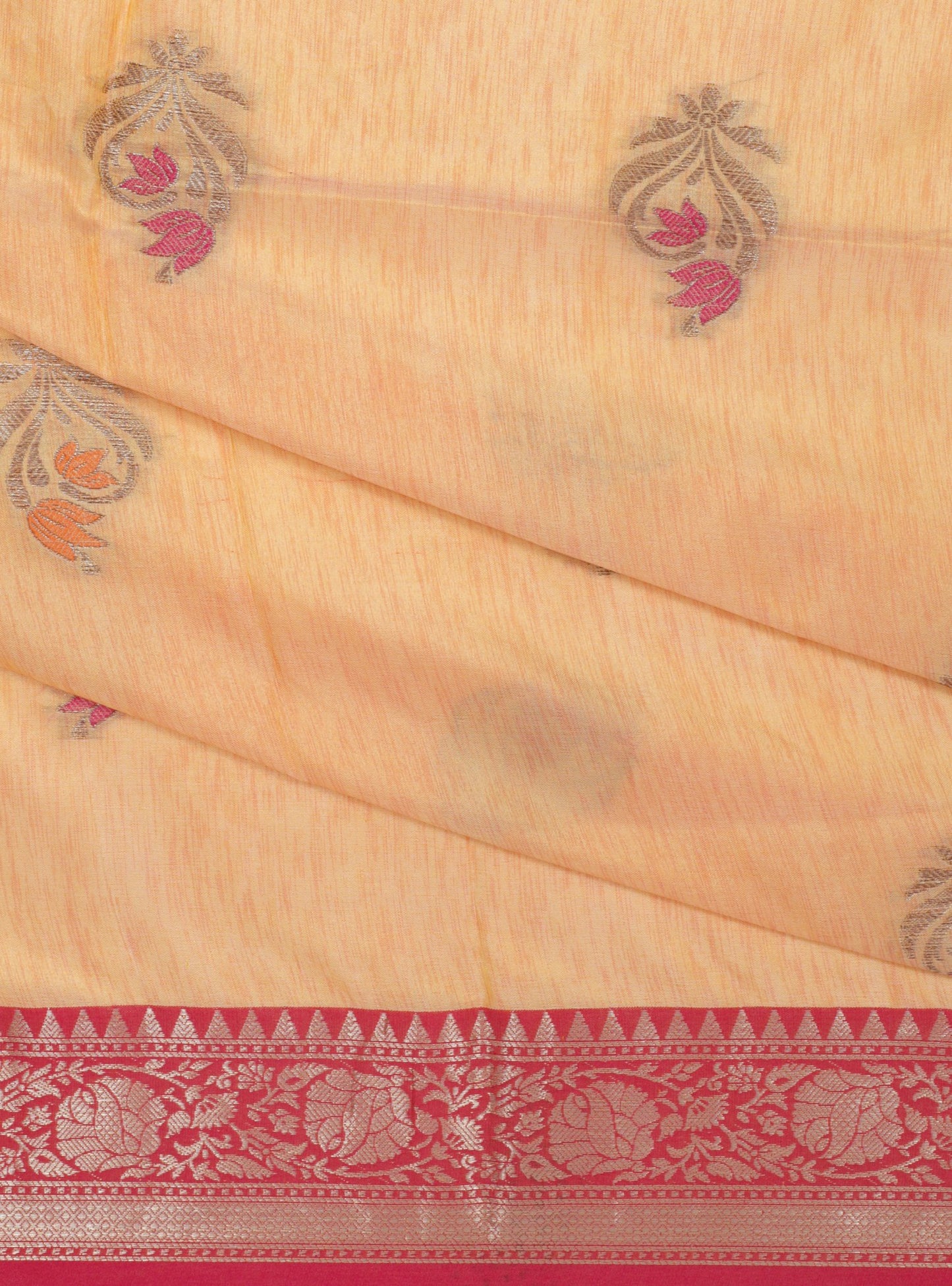 Elegant Weaves Dual-Tone Silk Saree with Zari Border
