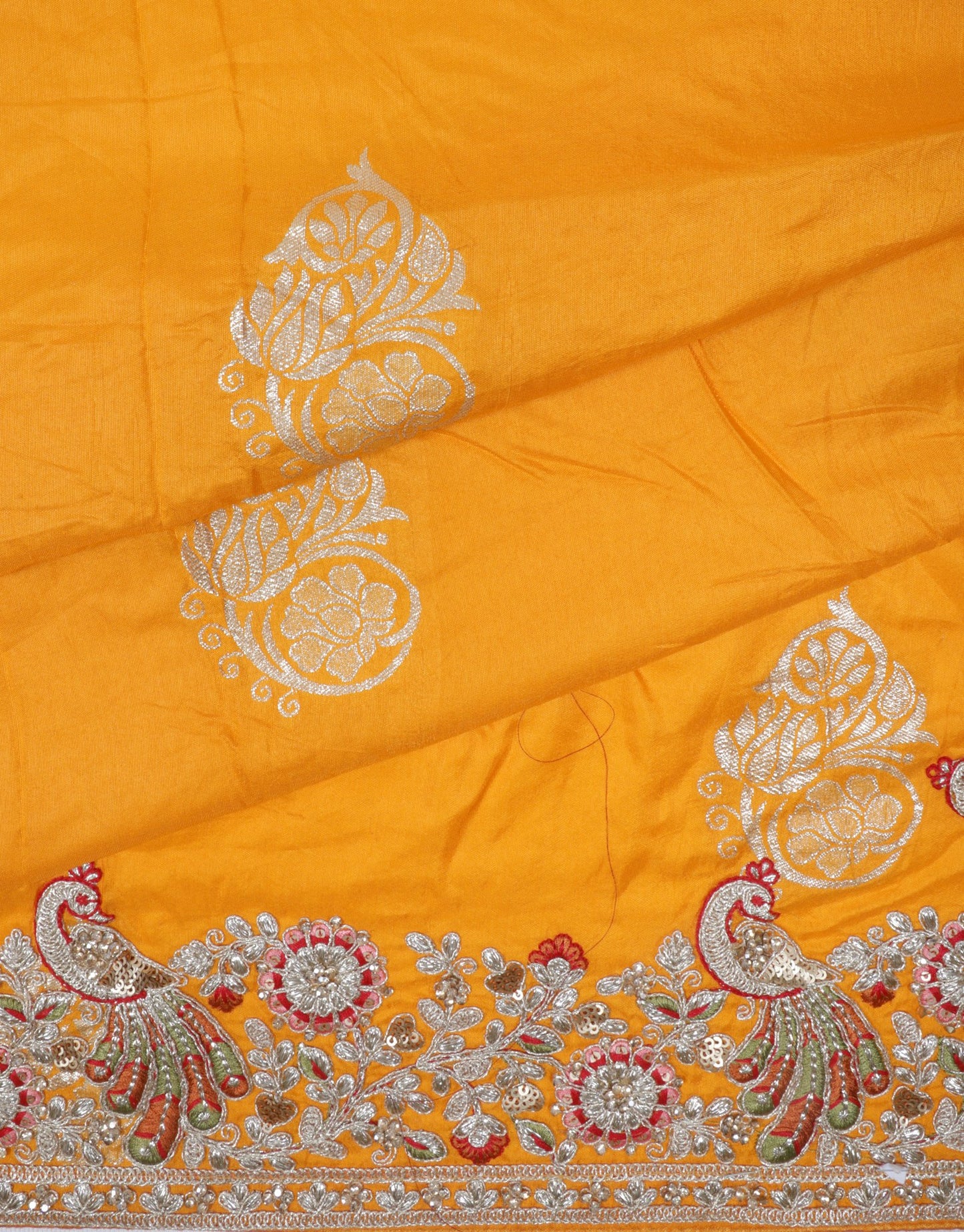Sunshine Yellow Silk Embroidered Saree