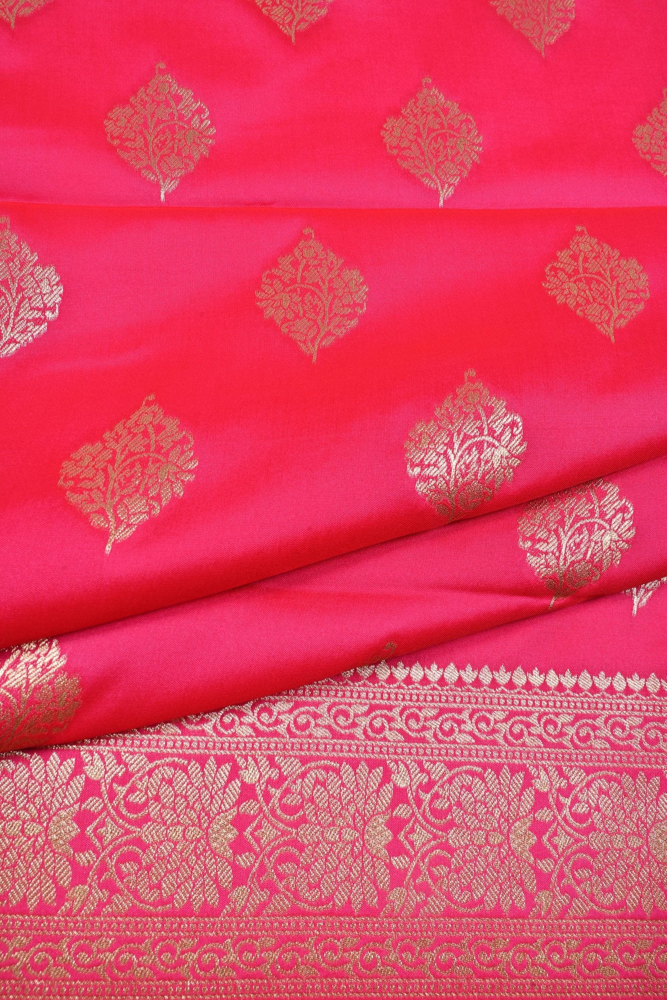 Pink Banarasi Silk Saree with Gold Zari Work